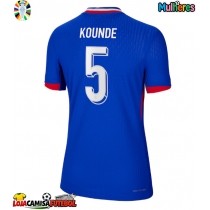Camisa de Futebol França Jules Kounde #5 Equipamento Principal Mulheres Europeu 2024 Manga Curta